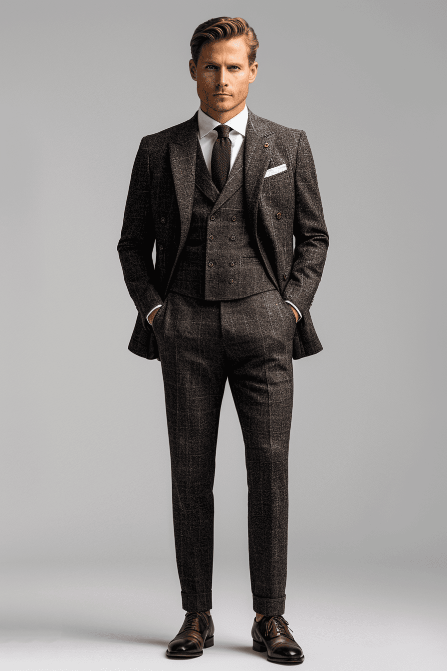 Charcoal Wool Business Suit — Custom Made to Measure