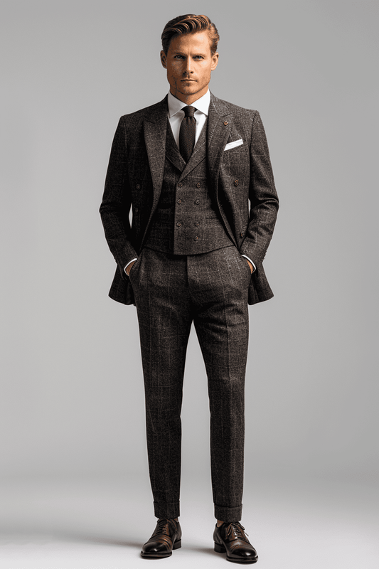 Charcoal Wool Business Suit — Custom Made to Measure