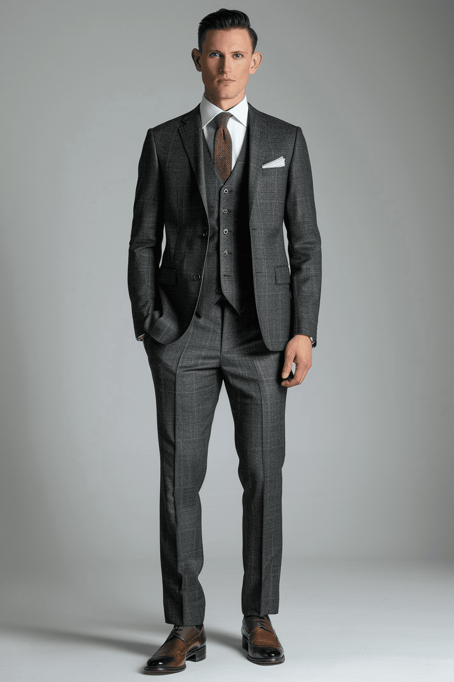 Charcoal Wool Prom Suit — Custom Made to Measure