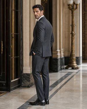 Charcoal Gray Cashmere Blend Winter Suit — Custom Made to Measure — 2