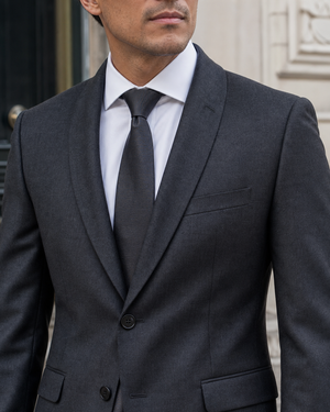 Charcoal Gray Wool Shawl Lapel Suit — Custom Made to Measure — 4