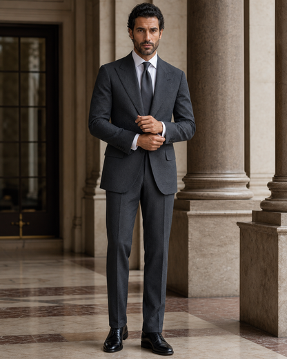 Charcoal Seersucker Beach Wedding Suit - Custom Made to Measure front view