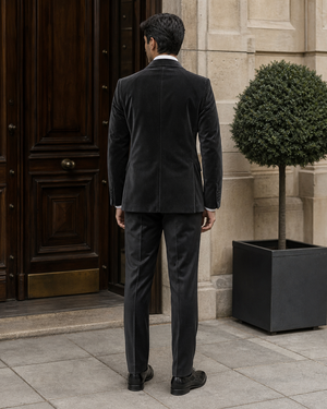 Charcoal Velvet Shawl Lapel Suit — Custom Made to Measure — 2