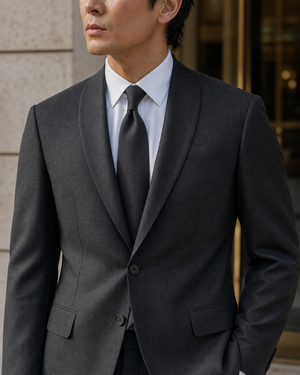 Charcoal Wool Shawl Lapel Suit — Custom Made to Measure — 4