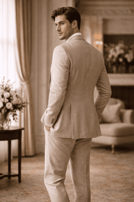 Clay Linen Groomsmen Suit — Custom Made to Measure