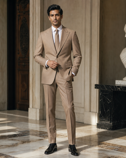 Clay Cotton Summer Suit - Custom Made to Measure front view