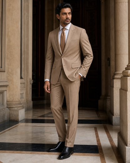 Clay Cotton Summer Suit - Custom Made to Measure side back view