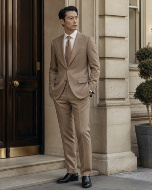 Clay Linen Peak Lapel Suit — Custom Made to Measure — 3