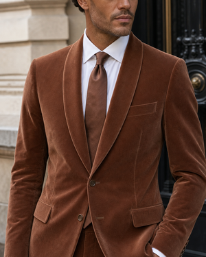 Clay Velvet Shawl Lapel Suit — Custom Made to Measure — 4