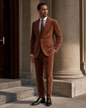 Clay Velvet Shawl Lapel Suit — Custom Made to Measure — 3