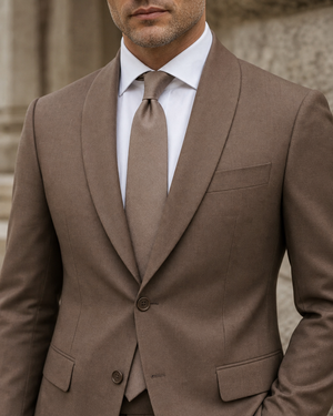 Clay Wool Shawl Lapel Suit — Custom Made to Measure — 4