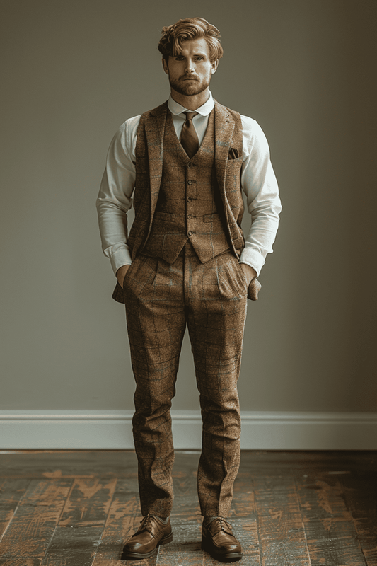 Clay Silk Blend Cocktail Party Suit — Custom Made to Measure