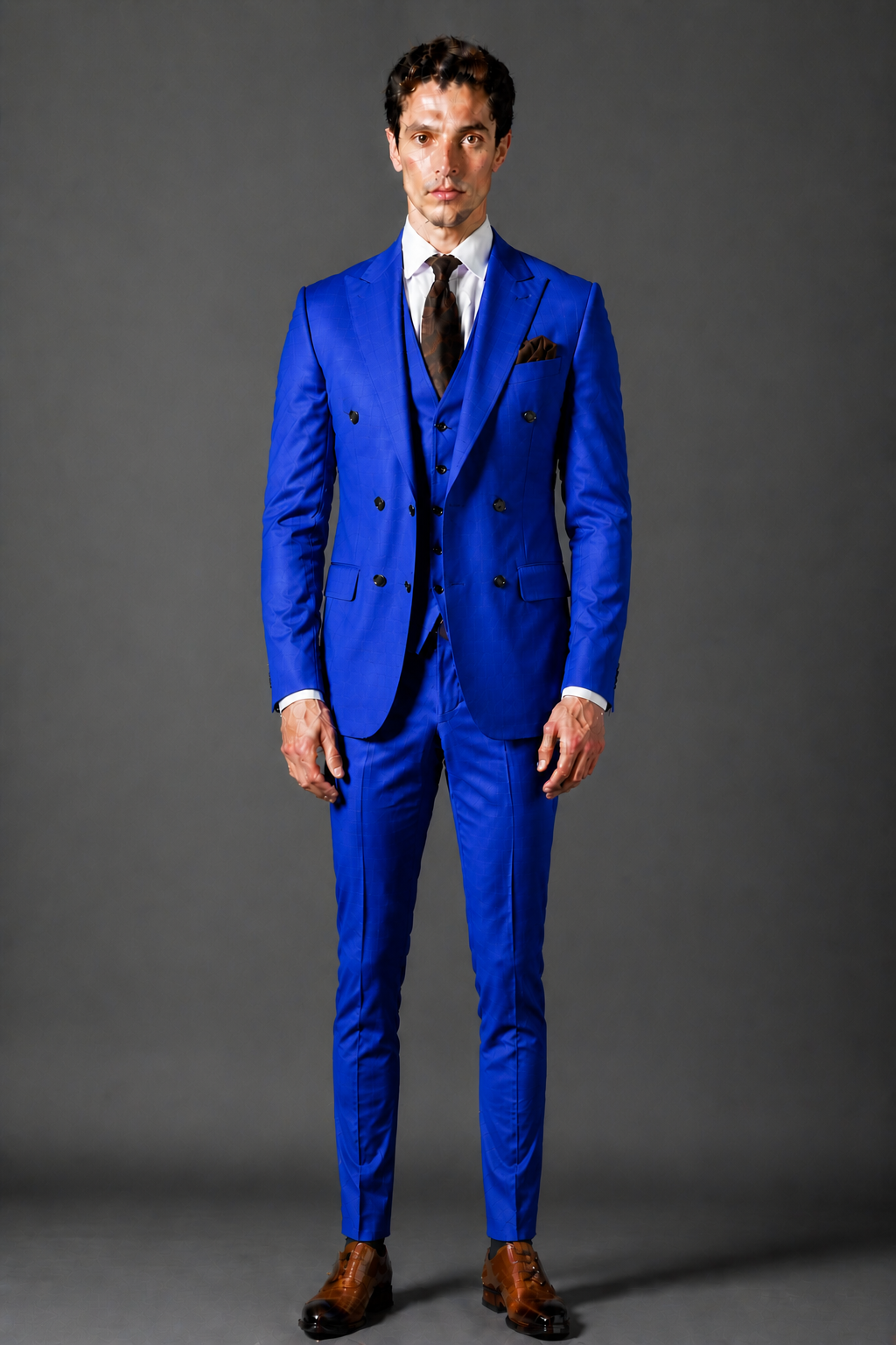 Cobalt Blue Silk Blend Groomsmen Suit — Custom Made to Measure