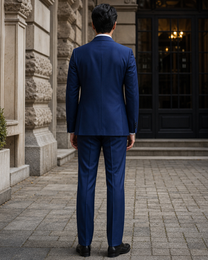 Cobalt Blue Wool Shawl Lapel Suit — Custom Made to Measure — 2