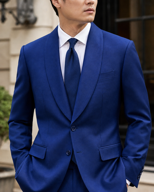 Cobalt Blue Wool Shawl Lapel Suit — Custom Made to Measure — 4