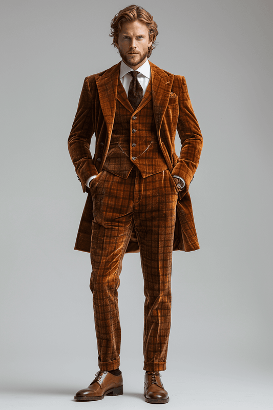 Copper Velvet Prom Suit — Custom Made to Measure