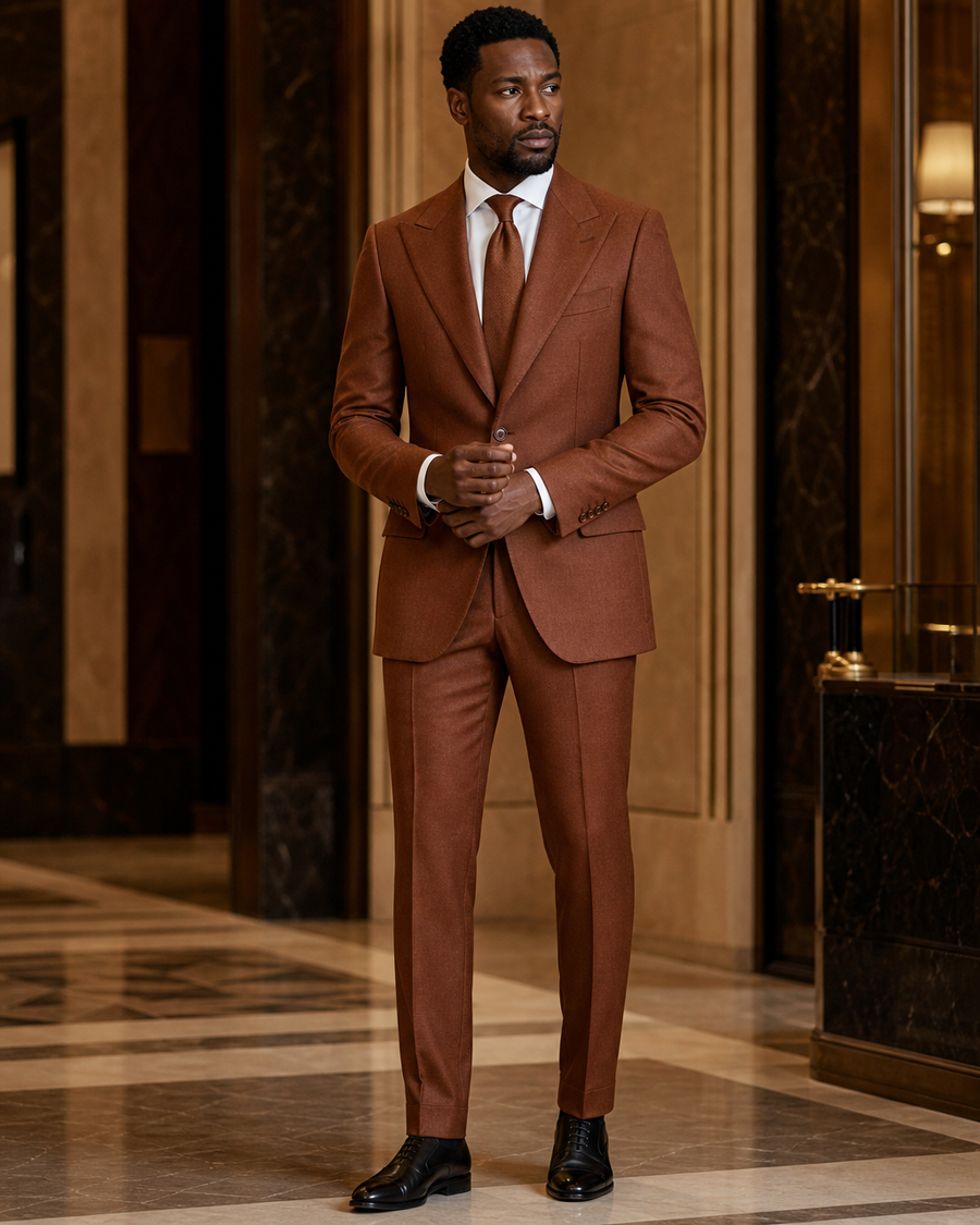 Copper Cashmere Blend Winter Suit — Custom Made to Measure