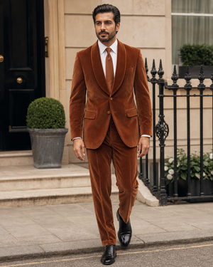 Copper Velvet Shawl Lapel Suit — Custom Made to Measure — 1