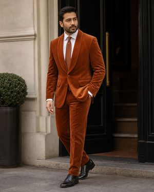 Copper Velvet Shawl Lapel Suit — Custom Made to Measure — 3