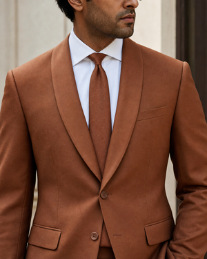 Copper Wool Shawl Lapel Suit — Custom Made to Measure — 4