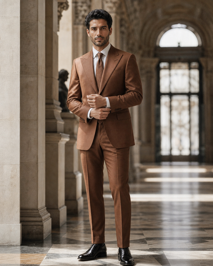 Copper Wool Winter Suit - Custom Made to Measure front view