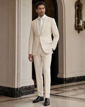 Cream Cashmere Blend Winter Suit — Custom Made to Measure — 2