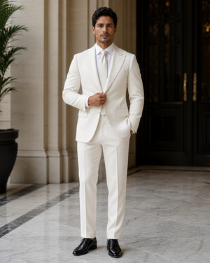 Cream Seersucker Beach Wedding Suit — Custom Made to Measure — 1