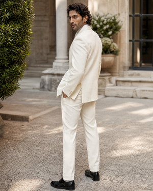 Cream Seersucker Outdoor Wedding Suit — Custom Made to Measure — 2