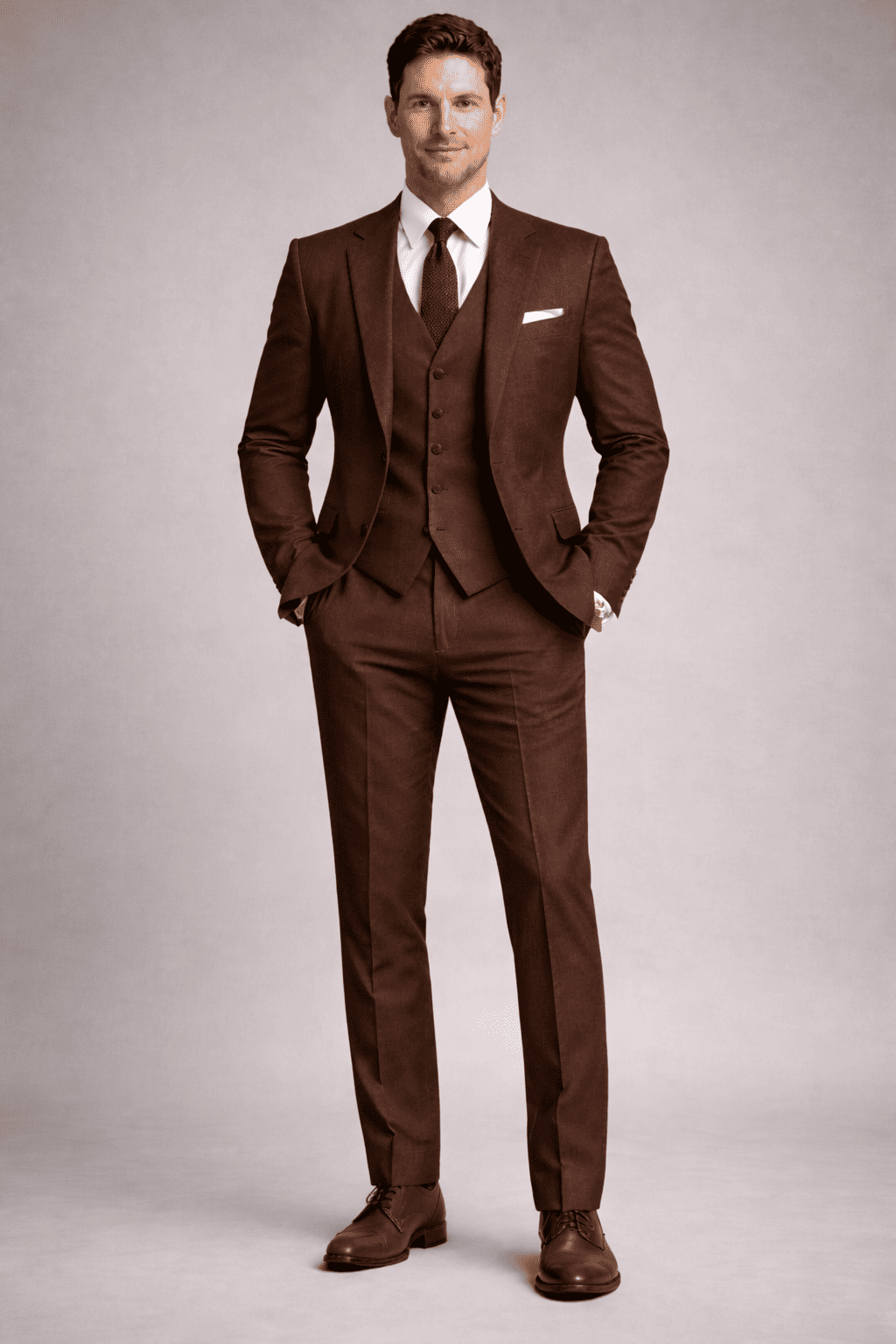 Deep Chocolate Brown Linen Father of the Bride Suit — Custom Made