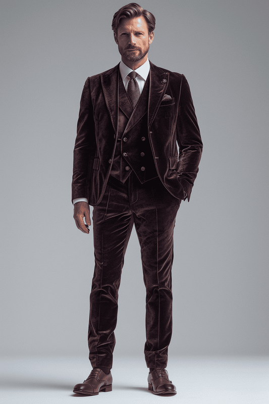 Deep Plum Velvet Tuxedo — Custom Made to Measure