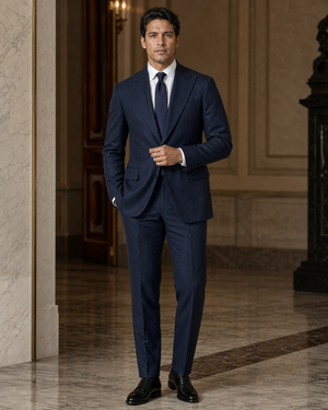 Deep Navy Linen Summer Suit — Custom Made to Measure — 1