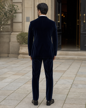 Deep Navy Velvet Shawl Lapel Suit — Custom Made to Measure — 2