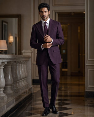 Deep Plum Flannel Winter Suit — Custom Made to Measure — 1