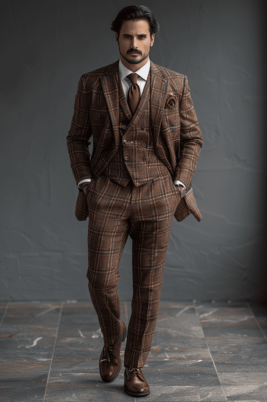Desert Sand Silk Blend Cocktail Party Suit — Custom Made to Measure