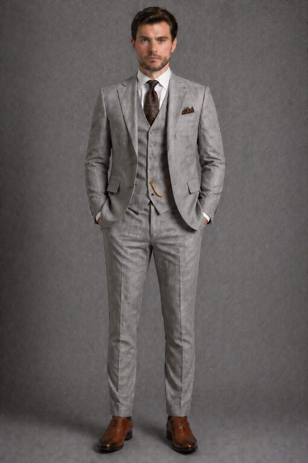 Dove Gray Linen Slim Fit Suit — Custom Made to Measure
