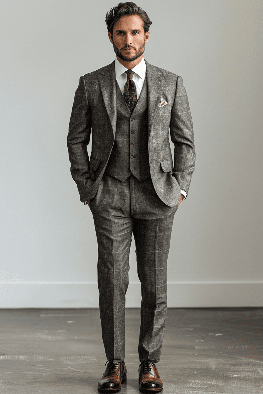Dove Gray Wool Wedding Suit — Custom Made to Measure