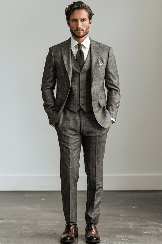 Dove Gray Wool Wedding Suit — Custom Made to Measure