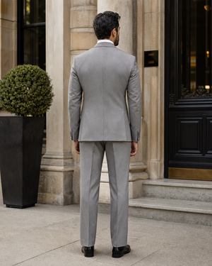 Dove Gray Wool Shawl Lapel Suit — Custom Made to Measure — 2
