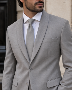 Dove Gray Wool Shawl Lapel Suit — Custom Made to Measure — 4