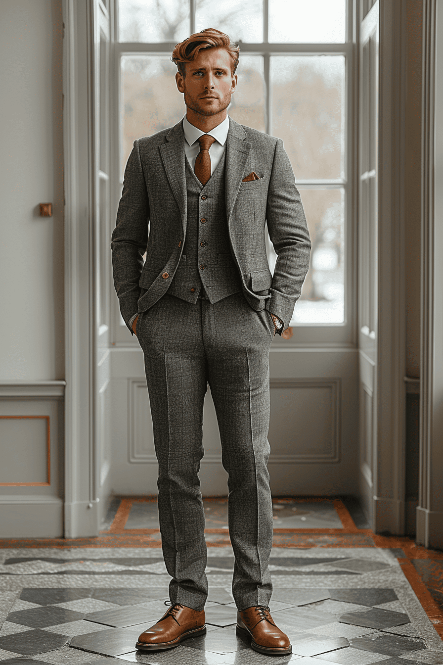 Dove Gray Silk Blend Cocktail Party Suit — Custom Made to Measure