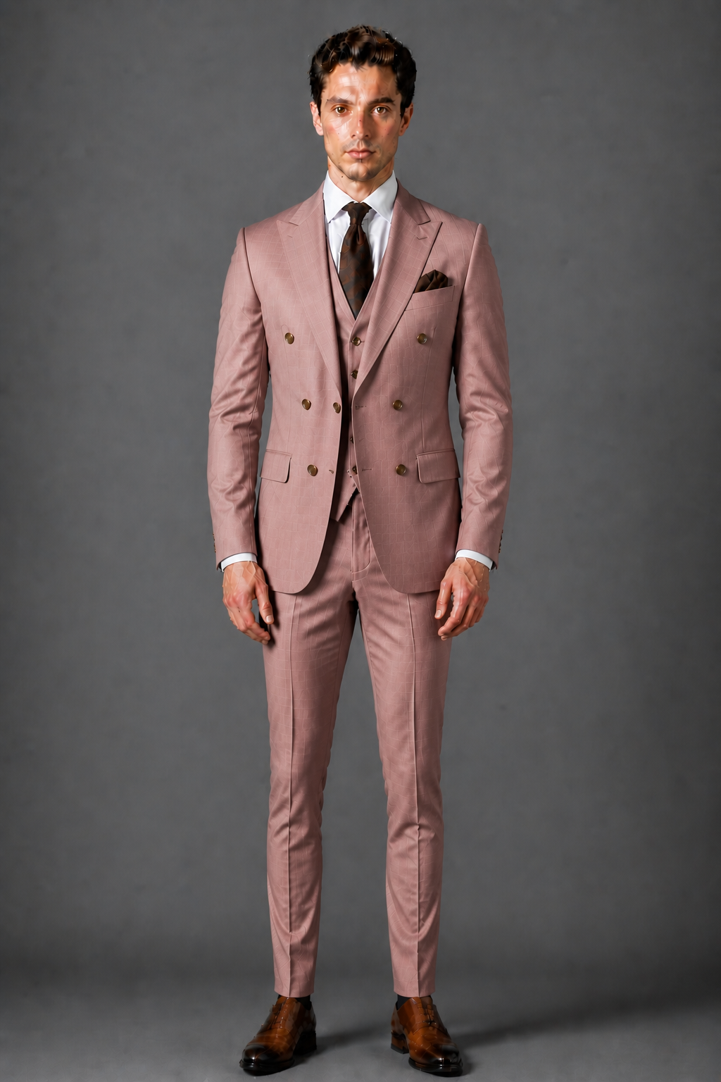 Dusty Rose Silk Blend Groomsmen Suit — Custom Made to Measure