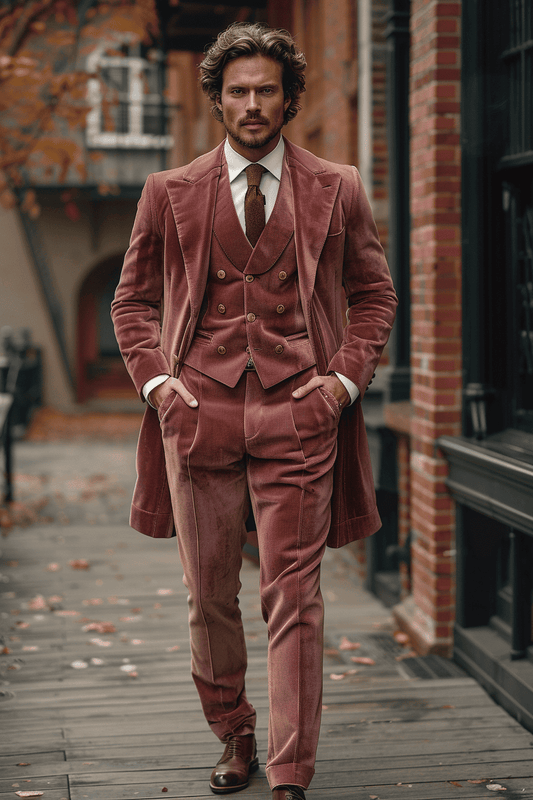Dusty Rose Velvet Tuxedo — Custom Made to Measure