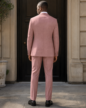Dusty Rose Linen Peak Lapel Suit — Custom Made to Measure — 2