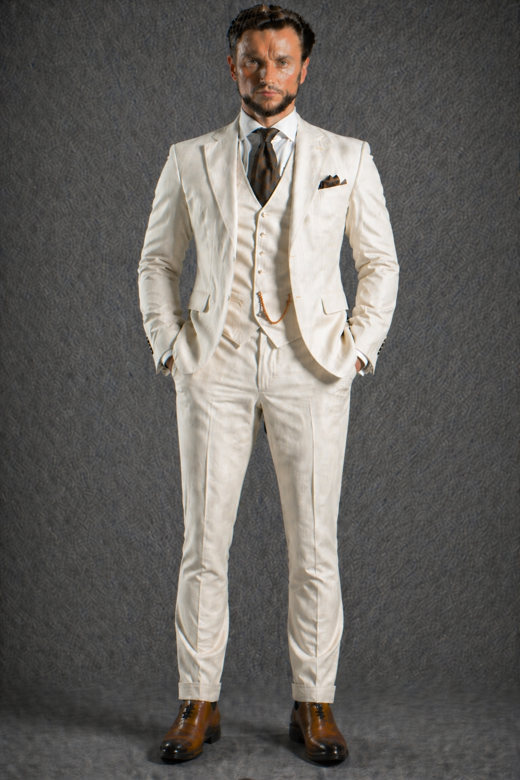 Ecru Linen Slim Fit Suit — Custom Made to Measure