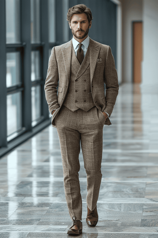 Ecru Cotton Cocktail Party Suit — Custom Made to Measure