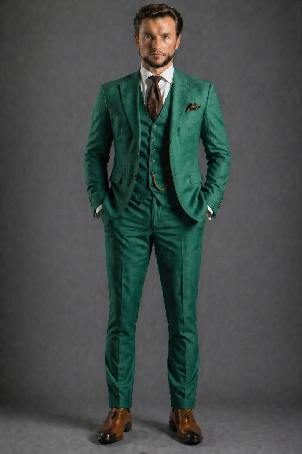 Emerald Green Linen Slim Fit Suit — Custom Made to Measure