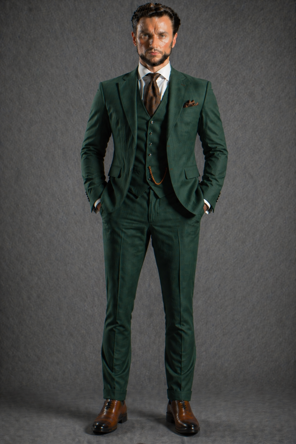 Emerald Green Wool Father of the Bride Suit — Custom Made to Measure