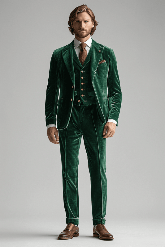 Forest Green Velvet Tuxedo — Custom Made to Measure