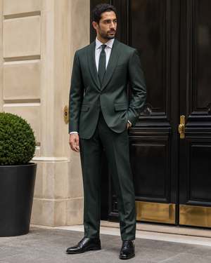 Forest Green Wool Shawl Lapel Suit — Custom Made to Measure — 3