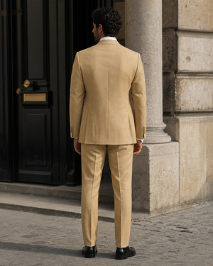 Gold Linen Peak Lapel Suit — Custom Made to Measure — 2